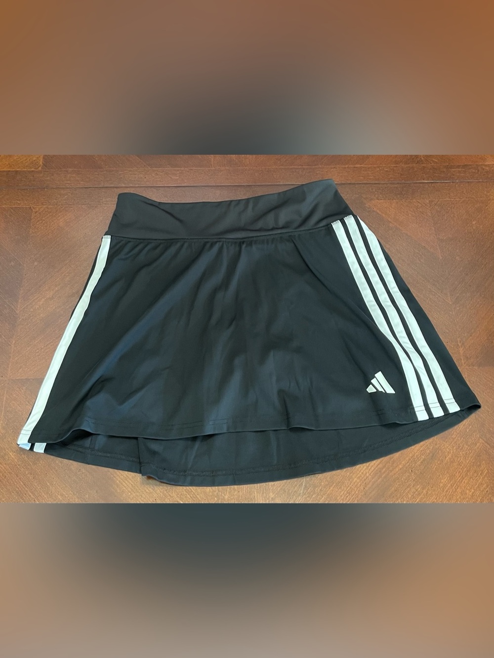 Adidas Black Mini Skirt with Shorts Liner & White Side Stripes